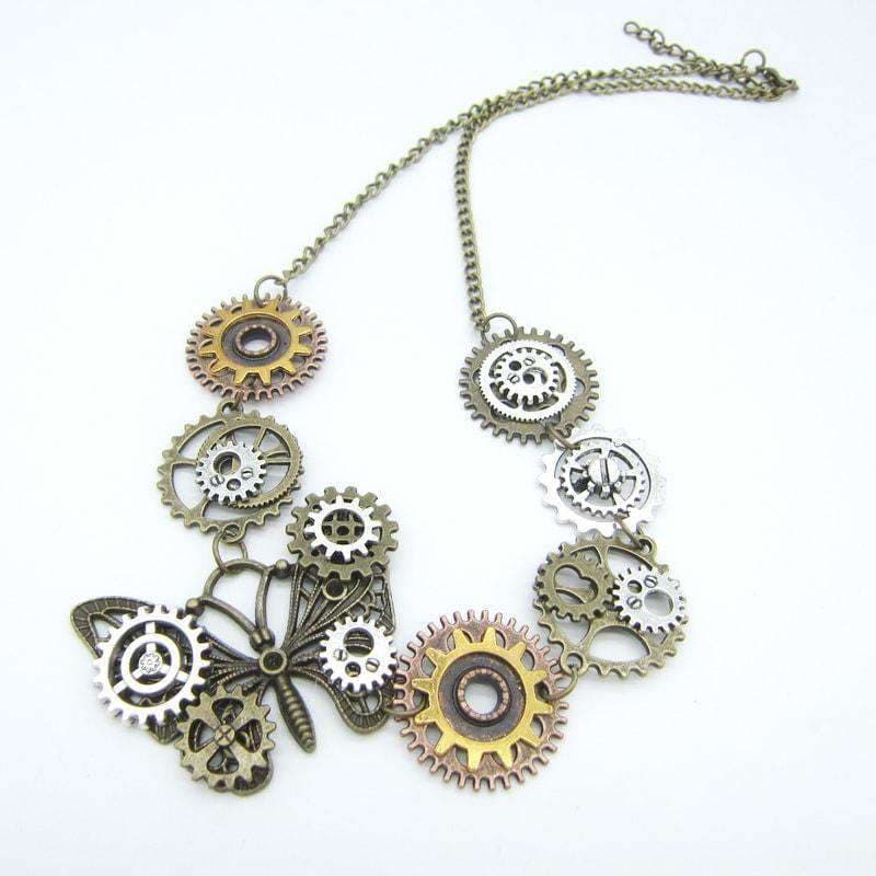 Collier Papillon Steampunk 3 - Steampunk Store