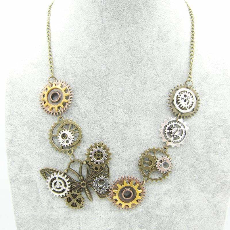 Collier Papillon Steampunk présentation - Steampunk Store