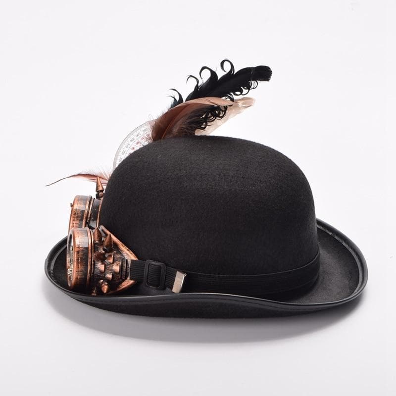 Chapeau à plume cote gauche Steampunk-Store