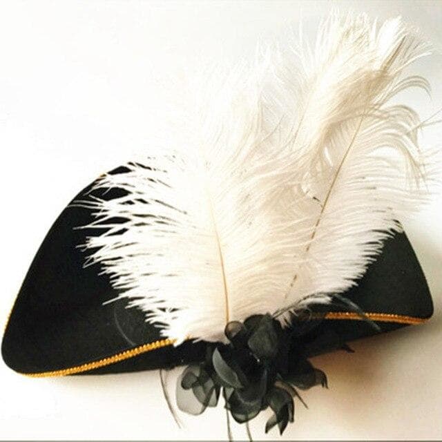 Chapeau De Pirate Adulte plume blanche | Steampunk Store