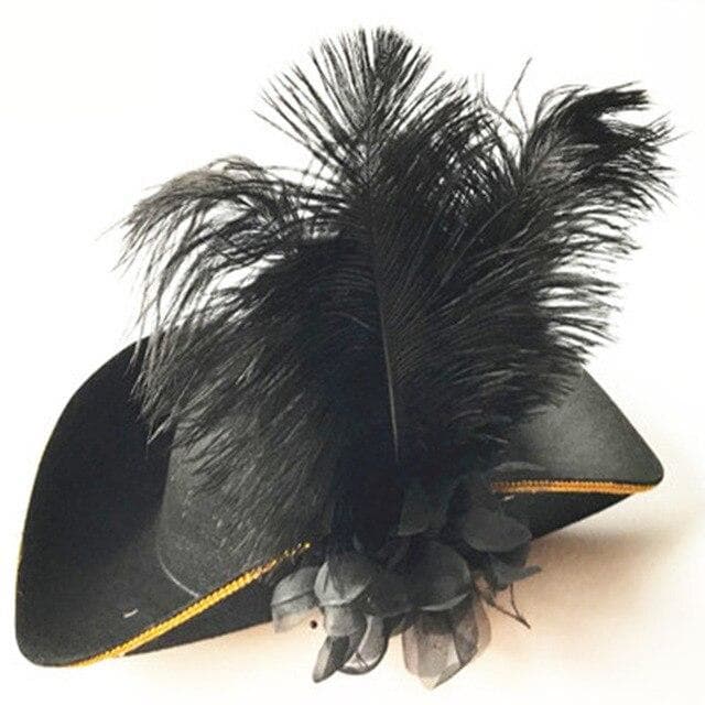 Chapeau De Pirate Adulte plume noire | Steampunk Store