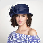 Chapeau de Soleil Vintage Femme Bleuet porté de face| Steampunk Store