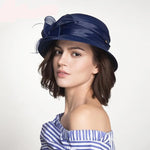 Chapeau de Soleil Vintage Femme Bleuet pose | Steampunk Store