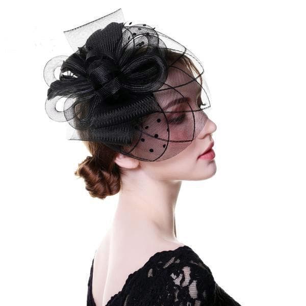 chapeau fascinateur noir vue profil