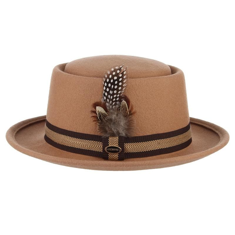 Chapeau Fedora Femme Beige de face