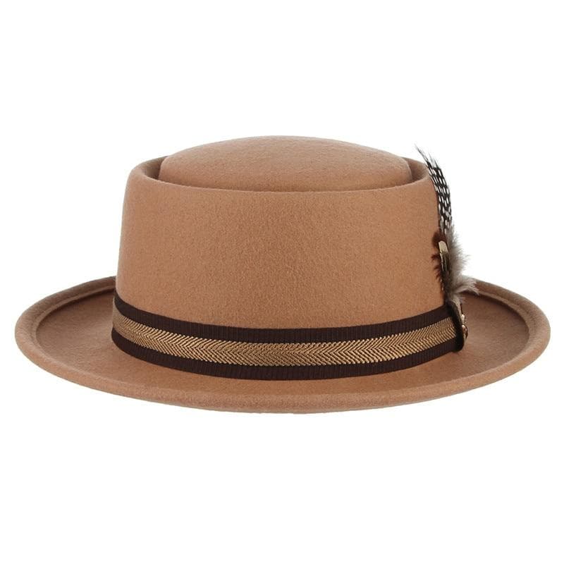 Chapeau Fedora Femme Beige de profil