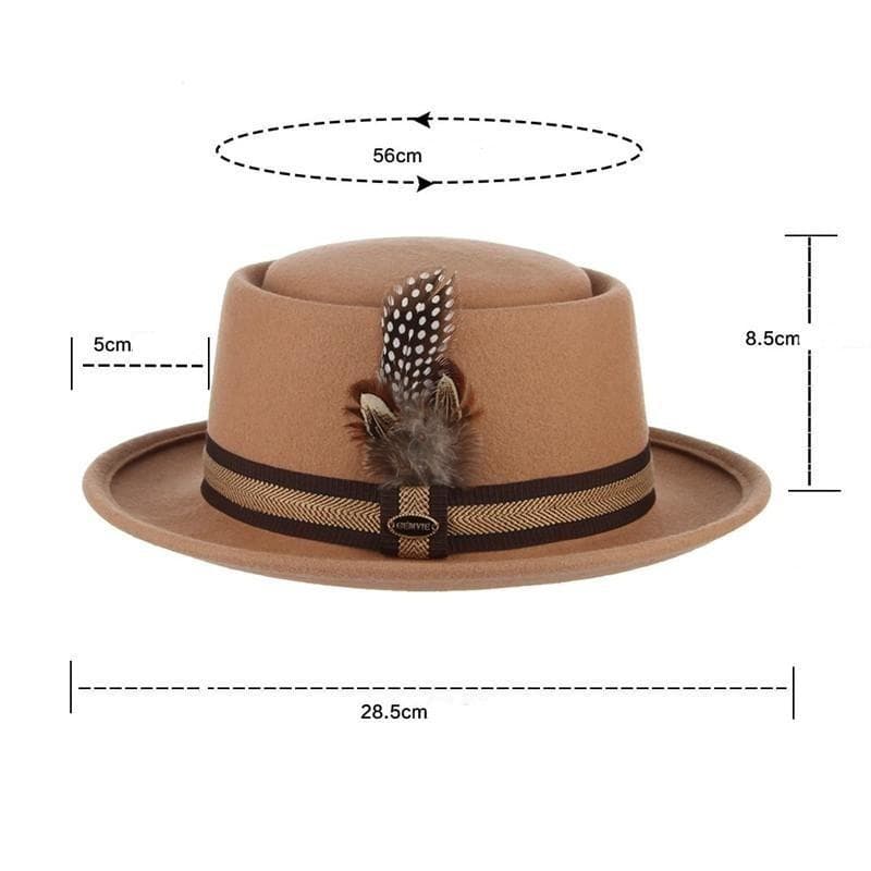 Chapeau Fedora Femme Beige dimensions