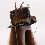 Chapeau Haut De Forme Avec Lunettes sur mannequin | Steampunk Store