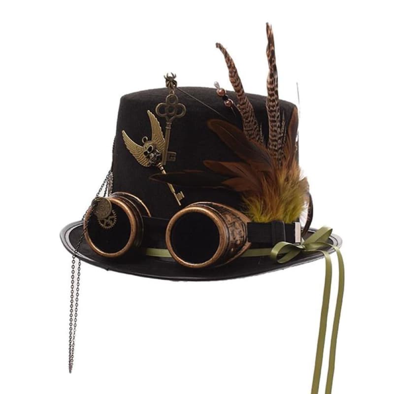 Chapeau Haut De Forme Avec Lunettes | Steampunk Store