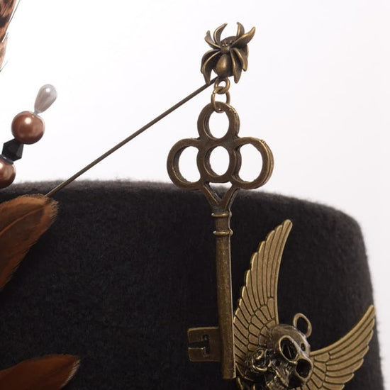 Chapeau Haut De Forme Avec Lunettes détails clef | Steampunk Store
