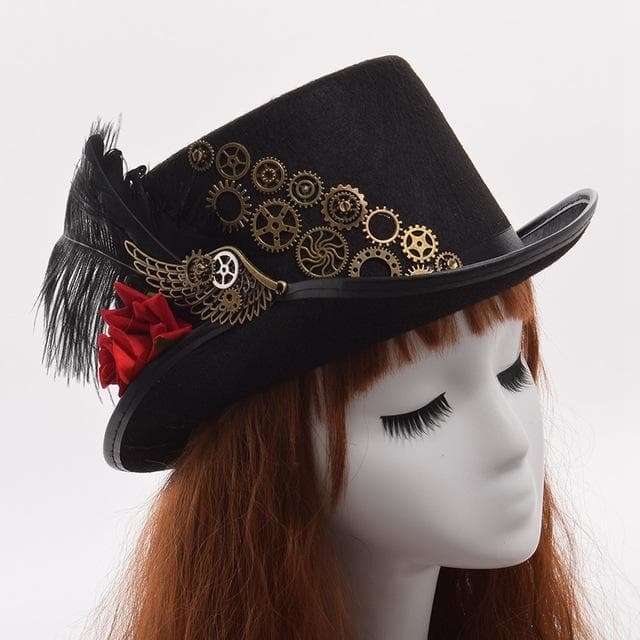 Chapeau Haut De Forme Femme sur un mannequin | Steampunk Store