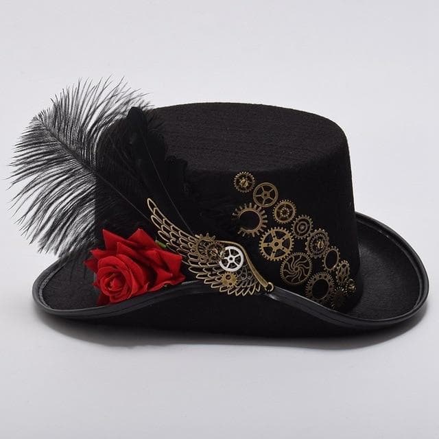 Chapeau Haut De Forme Femme vue de coté | Steampunk Store