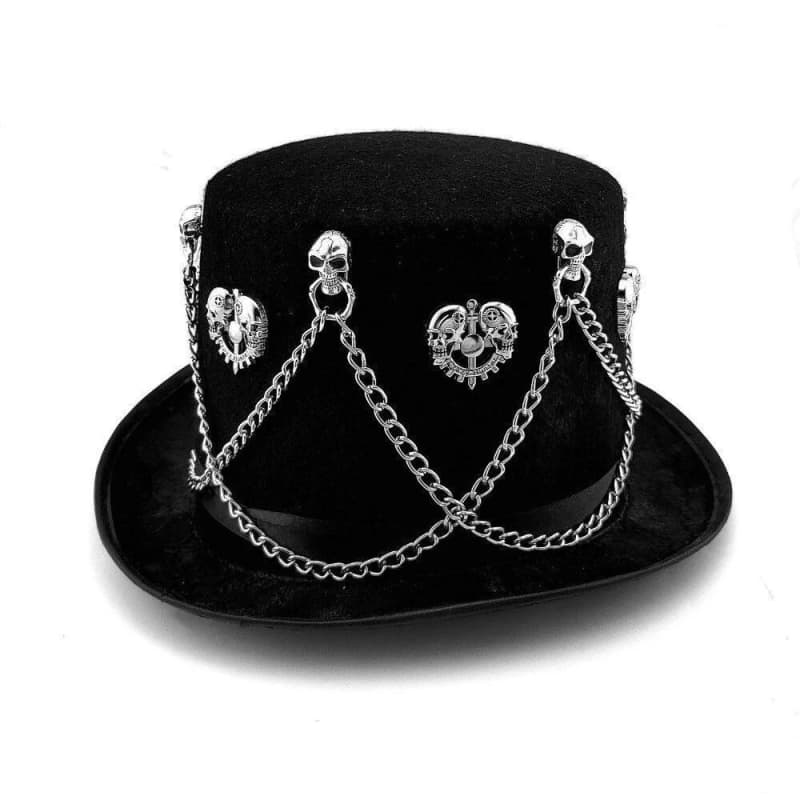 Chapeau Haut de Forme Noir coté | Steampunk Store