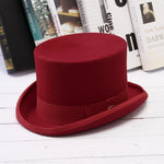 Chapeau Haut de Forme Rouge en présentation | Steampunk Store