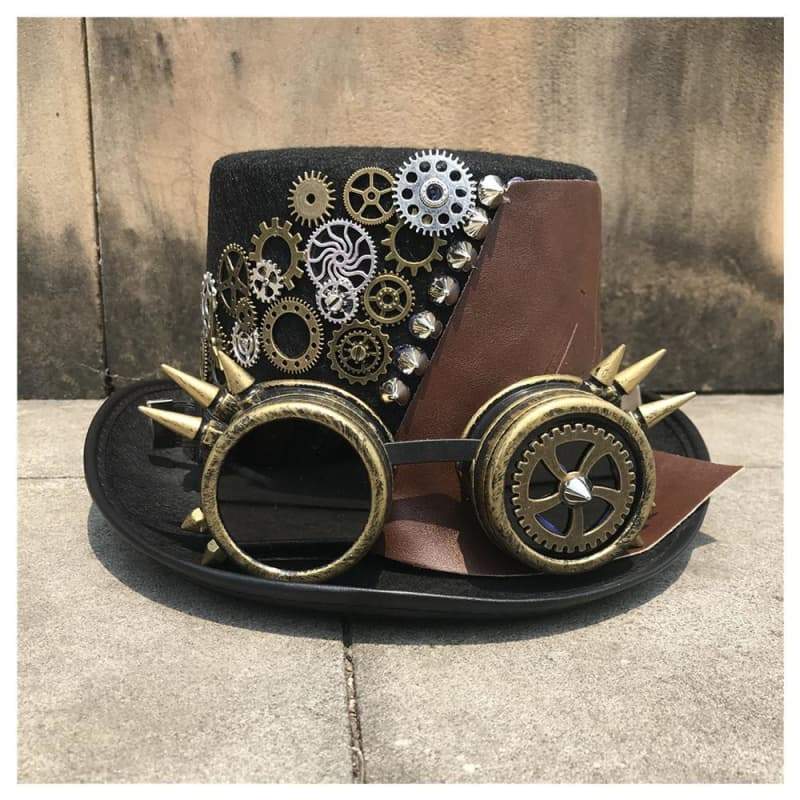 Chapeau Steampunk Engrenages de face | Steampunk Store