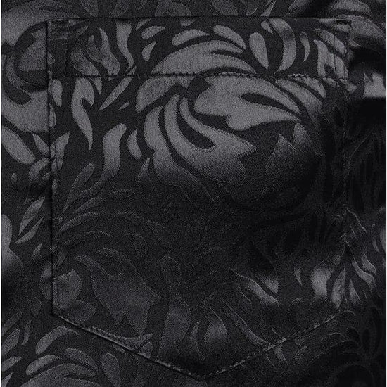 Chemise a Fleur Homme Vintage motif noir