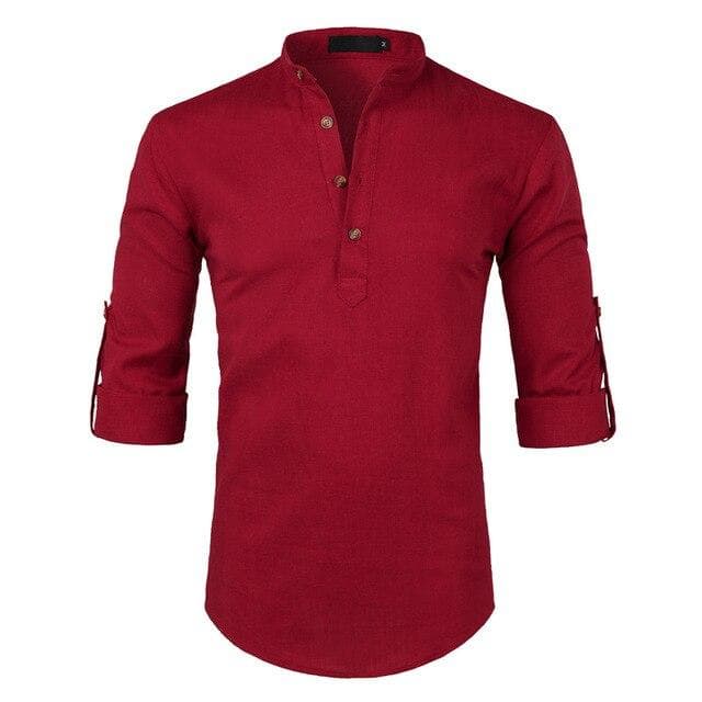 Chemise Coton Homme Manche Courte rouge