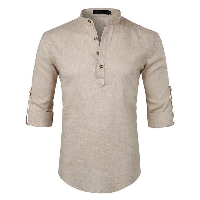 Chemise Coton Homme Manche Courte beige