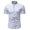 Chemise Manche Courte Col Mao blanche