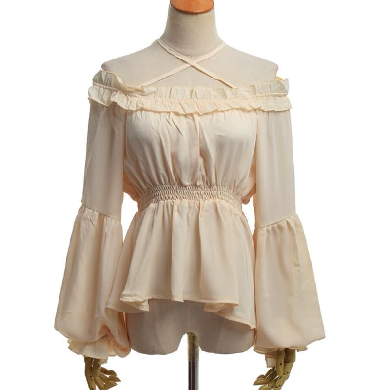 Chemisier Vintage Femme beige | Steampunk-Store