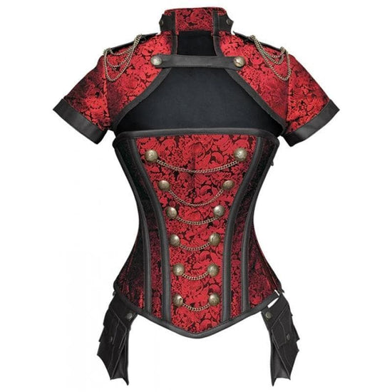 Corset Gothique rouge Femme | Steampunk Store