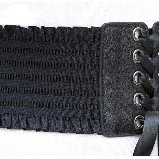 Corset Serre Taille Noir détails oeillets | Steampunk Store