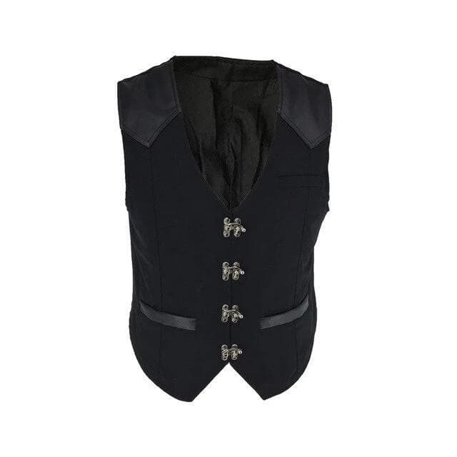 Corset Steampunk Homme noir de face | Steampunk Store