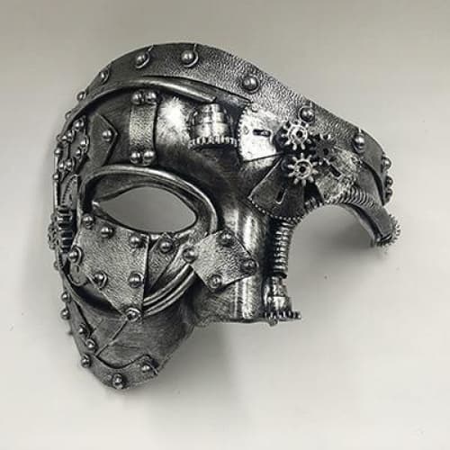 Demi Masque Steampunk Fantôme de l’opéra argent | Steampunk Store