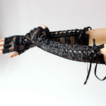 Paire de gants longs femme noir - Steampunkstore
