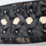 détail lacets -gants longs femme noir - Steampunkstore
