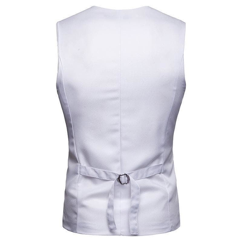 Gilet de Costume Homme Vintage blanc vue arrière | Steampunk Store