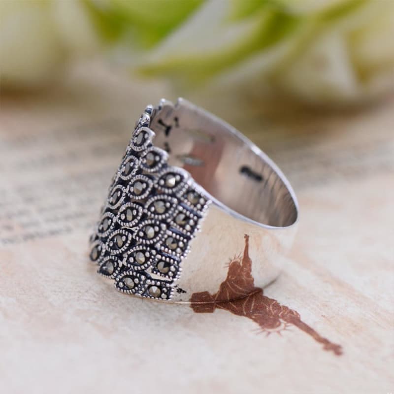 Grosse Bague en Argent coté gauche | Steampunk Store