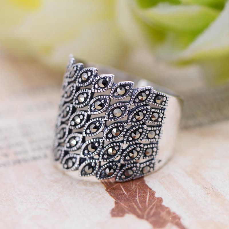 Grosse Bague en Argent de face | Steampunk Store