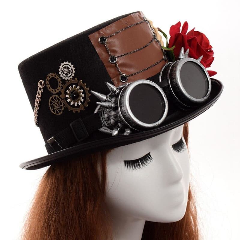 Haut de Forme Femme porté | Steampunk Store