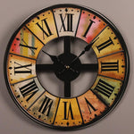 Horloge Bois Vintage patchwork romain