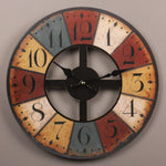 Horloge Bois Vintage patchwork numérique