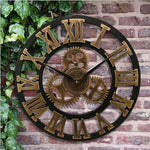 Horloge Industrielle Engrenage fond en brique | Steampunk Store