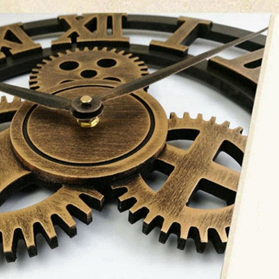 Horloge Industrielle Engrenages penchée | Steampunk Store