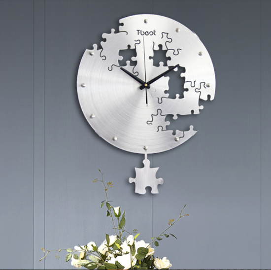Horloge Murale Metal Design Argent