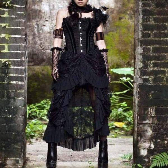 jupe steampunk grande taille sur modèle femme