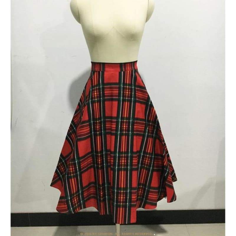 Jupe Steampunk Tartan Midi