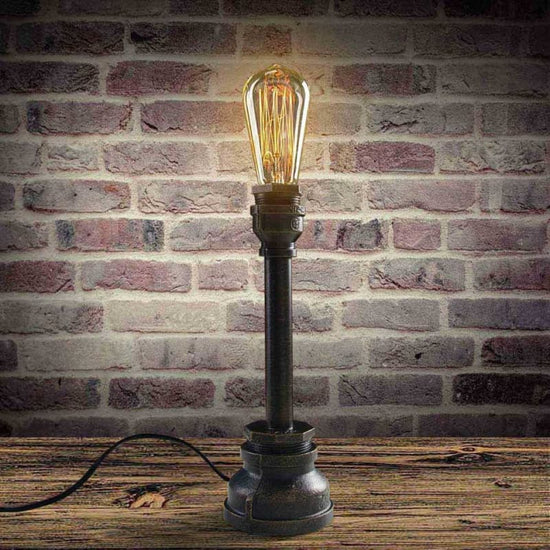 Lampe de Table Vintage Industrielle fond briques | Steampunk Store