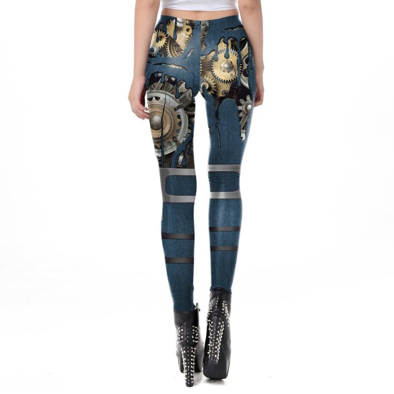 Legging Bleu Steampunk vue arriere | SteampunkStore