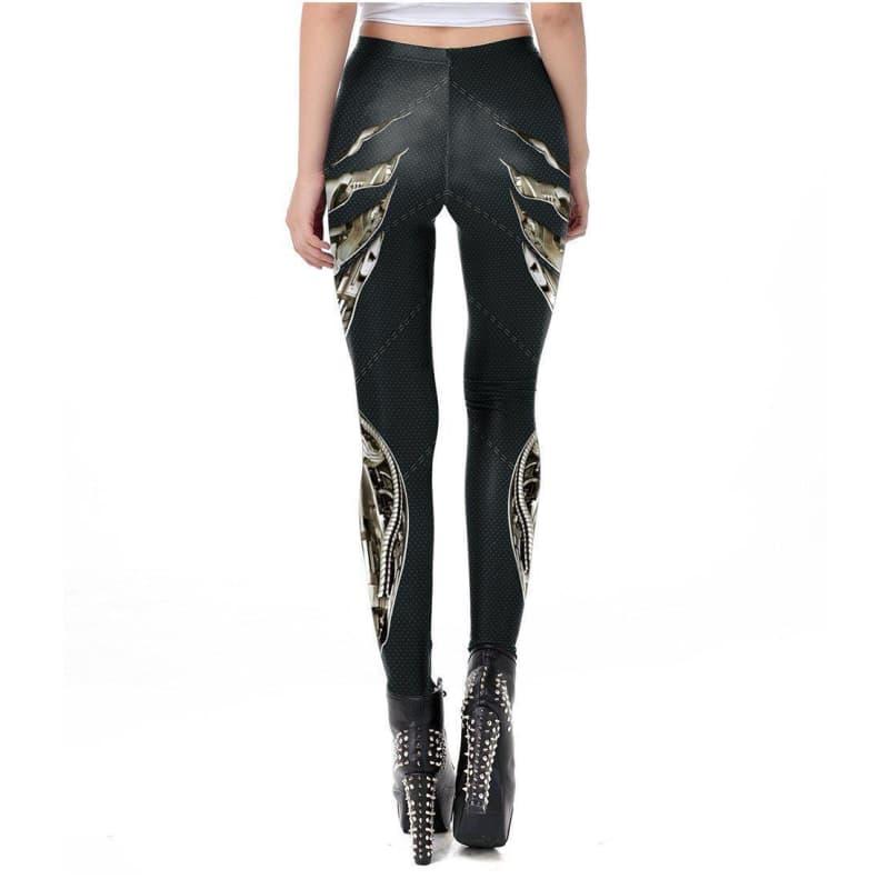 Legging Noir Steampunk arriere | SteampunkStore