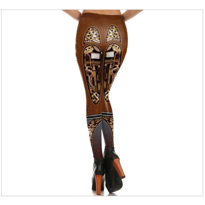 Legging Rouge Femme arriere | Steampunk-Store