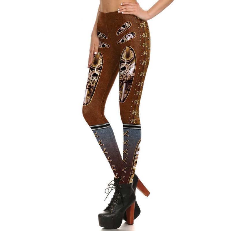 Legging Rouge Femme de coté | Steampunk-Store