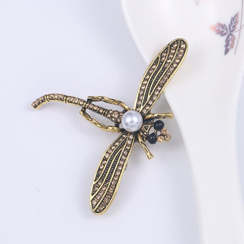 Broche Steampunk Libellule Dorée