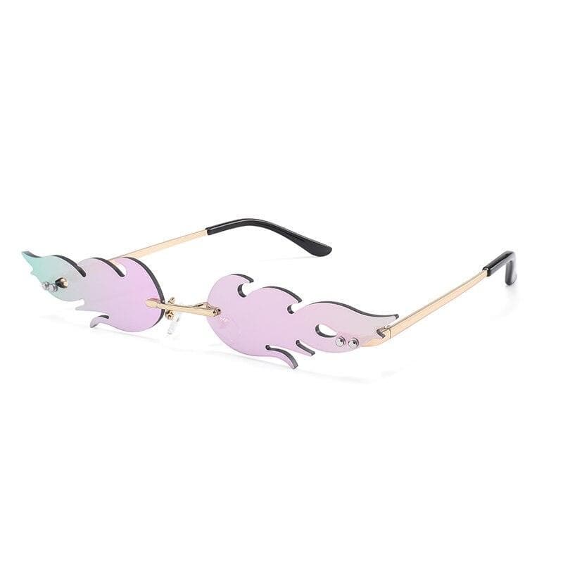 Lunettes de Soleil Flammes violettes | Steampunk Store