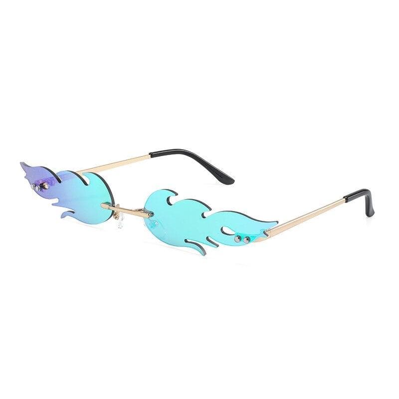 Lunettes de Soleil Flammes bleues | Steampunk Store