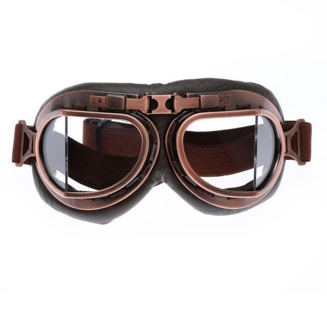 lunette motard retro - steampunkstore de face